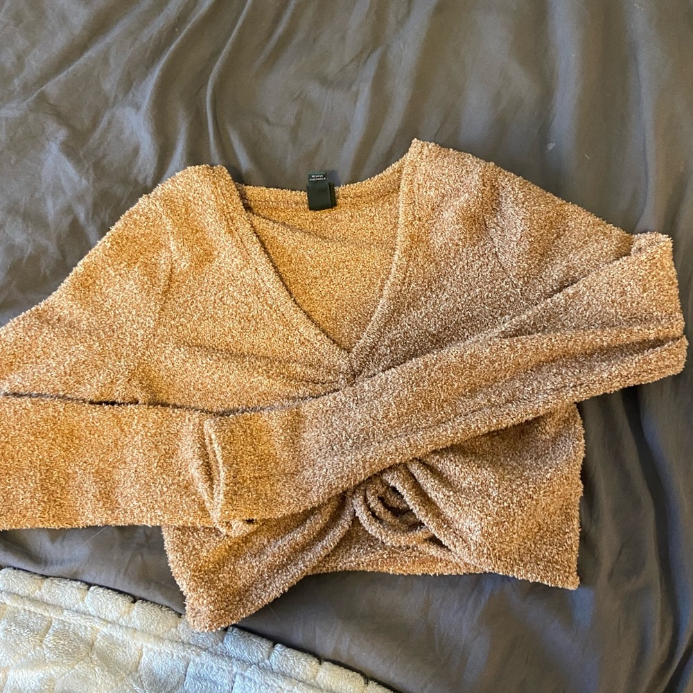 Fluffy cropped sweater